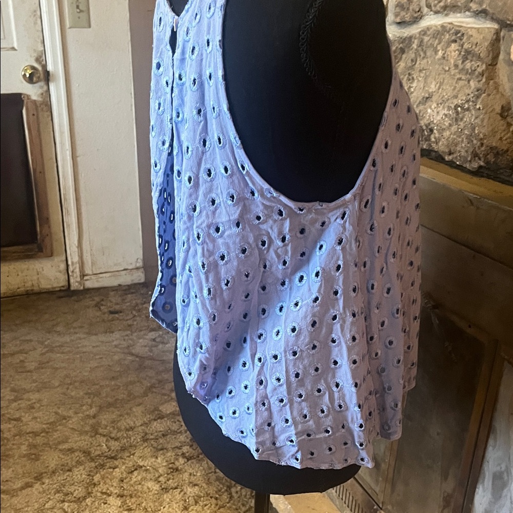 Lavender Eyelet open back top by Flowers of Romance - Picture 4 of 10